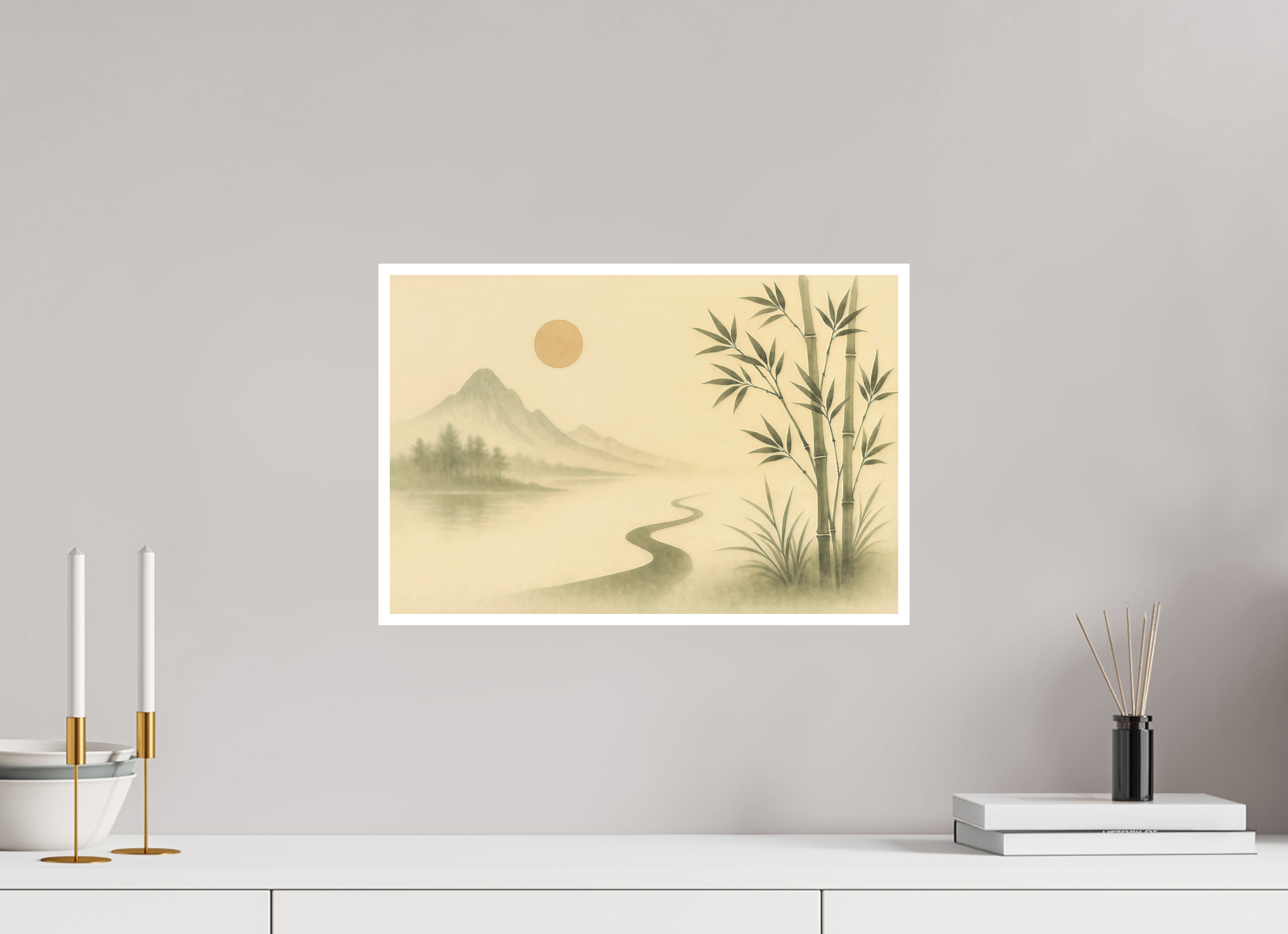 45 x 30 cm, Poster Silent River – Path Through the Mist