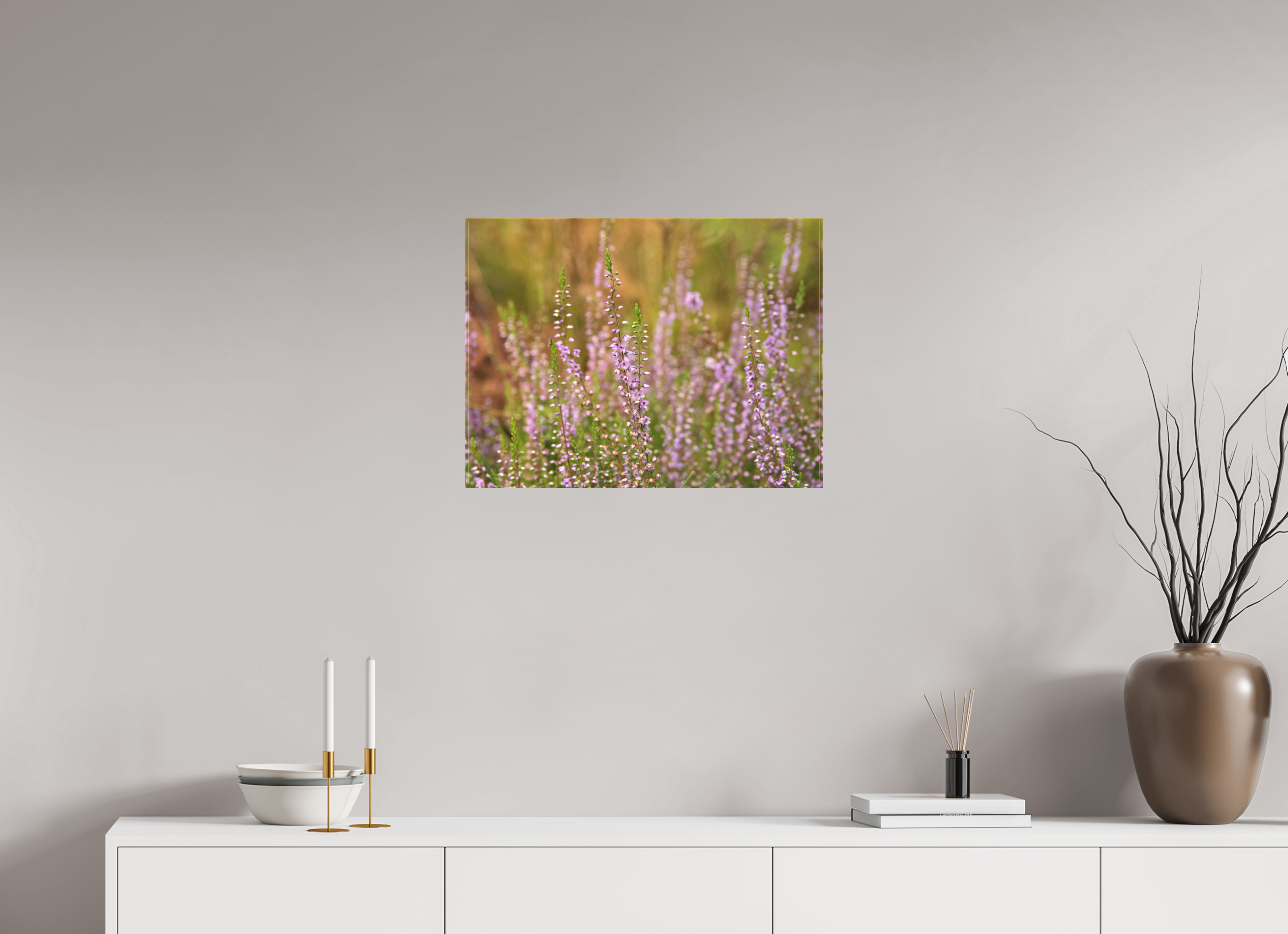 60 x 45 cm, Canvas Heather Glow – Softness Across the Moor