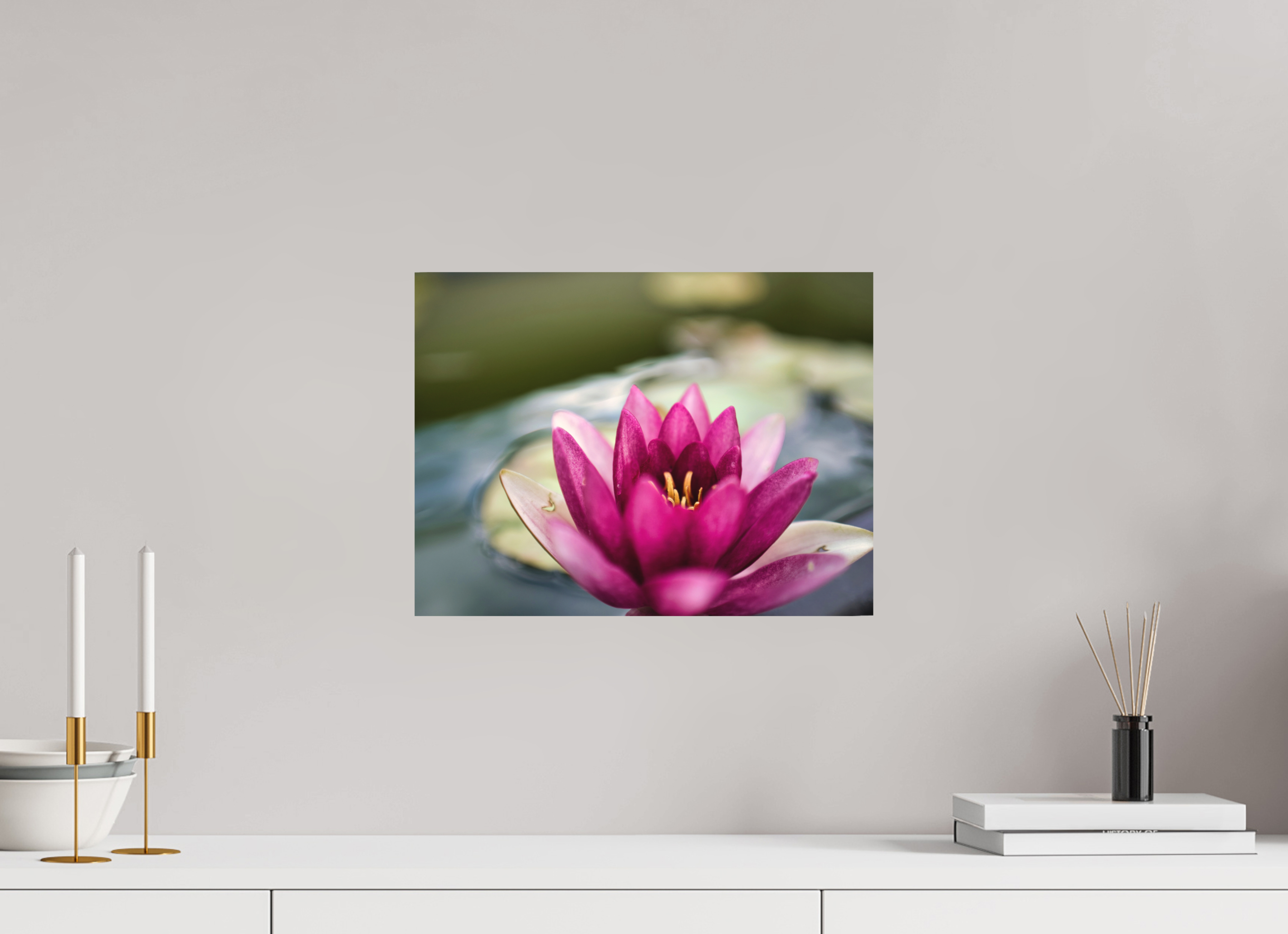 40 x 30 cm, Aluminum Dibond Water Lily Grace – Stillness in Bloom