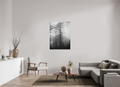 90 x 121,8 cm, Aluminum Dibond Fog Lines – A Path Through Quiet Woods