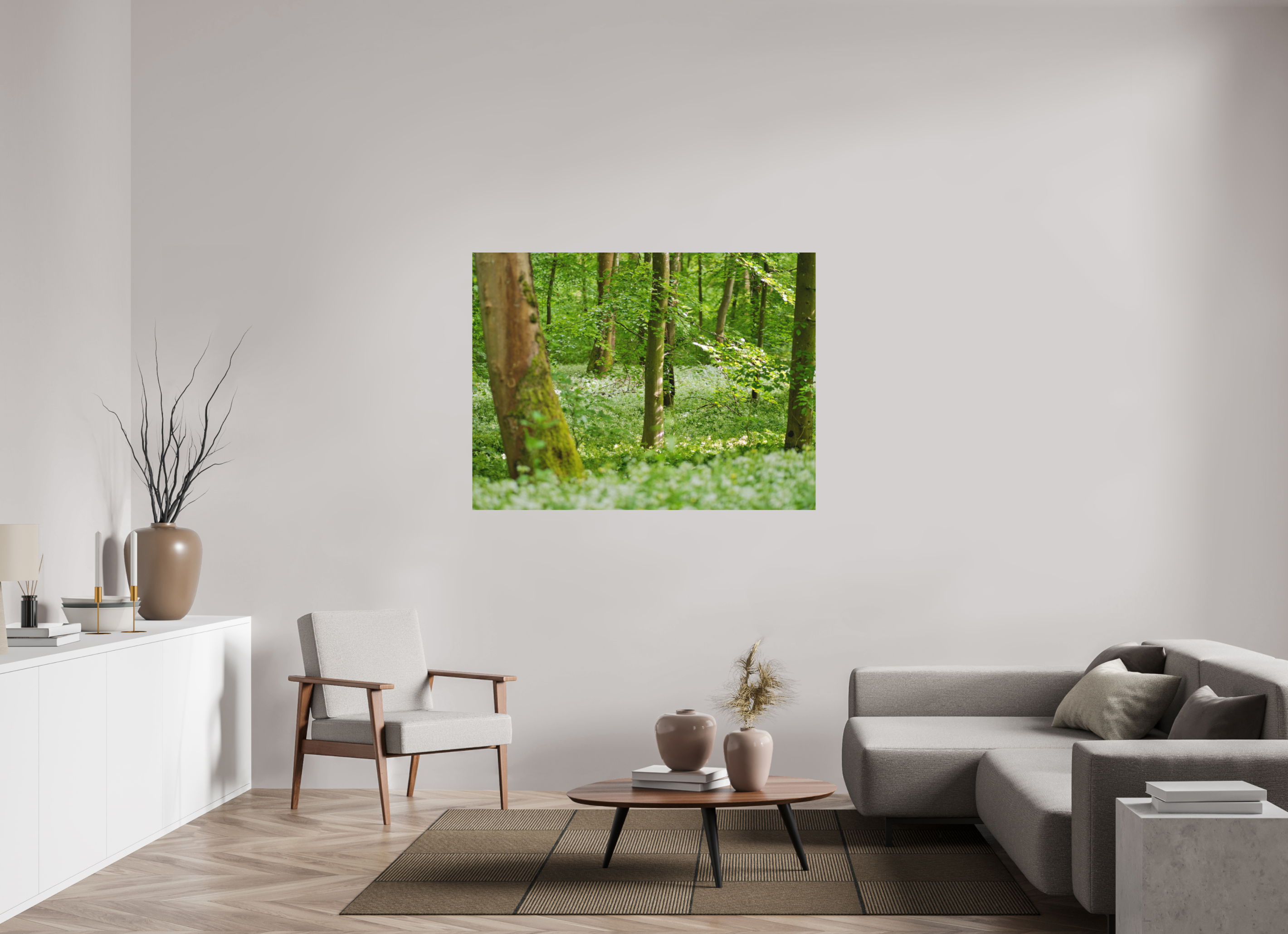 140 x 105 cm, Aluminum Dibond Forest Bloom – Whispering Spring Light
