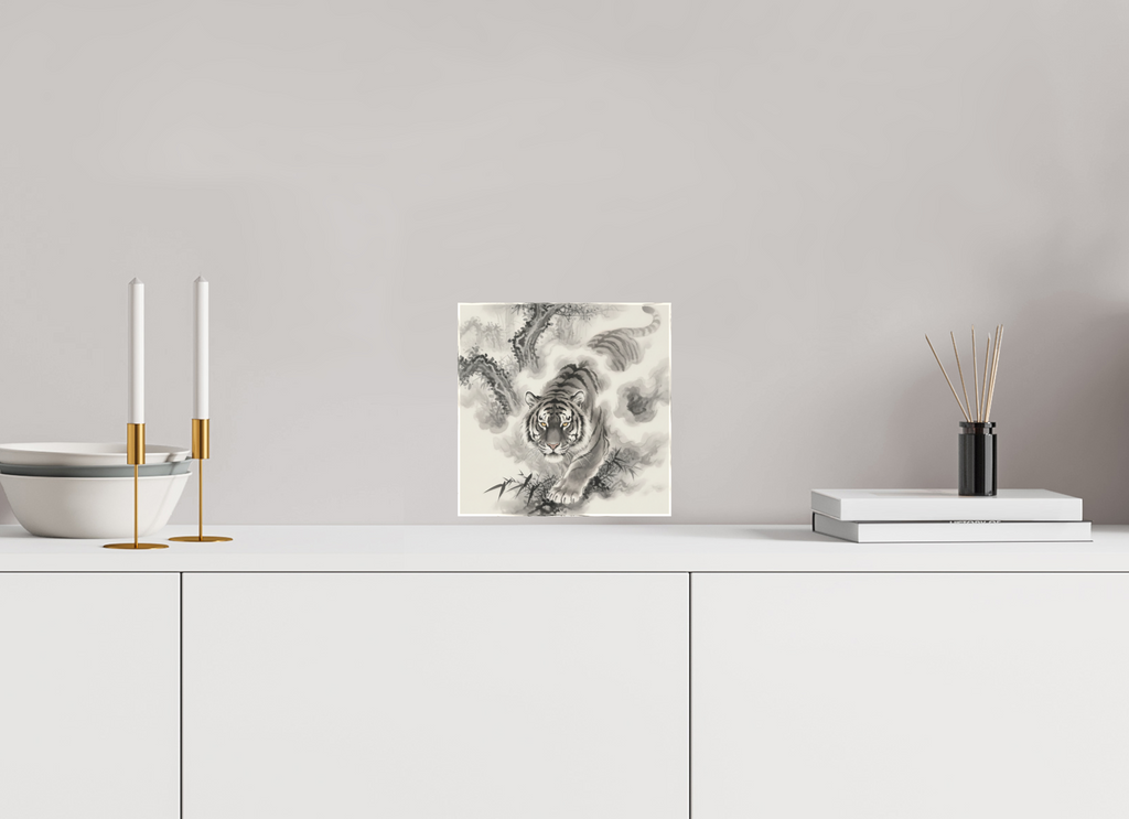 20 x 20 cm, Fine Art Acrylic Block Tiger of the Quiet Forest