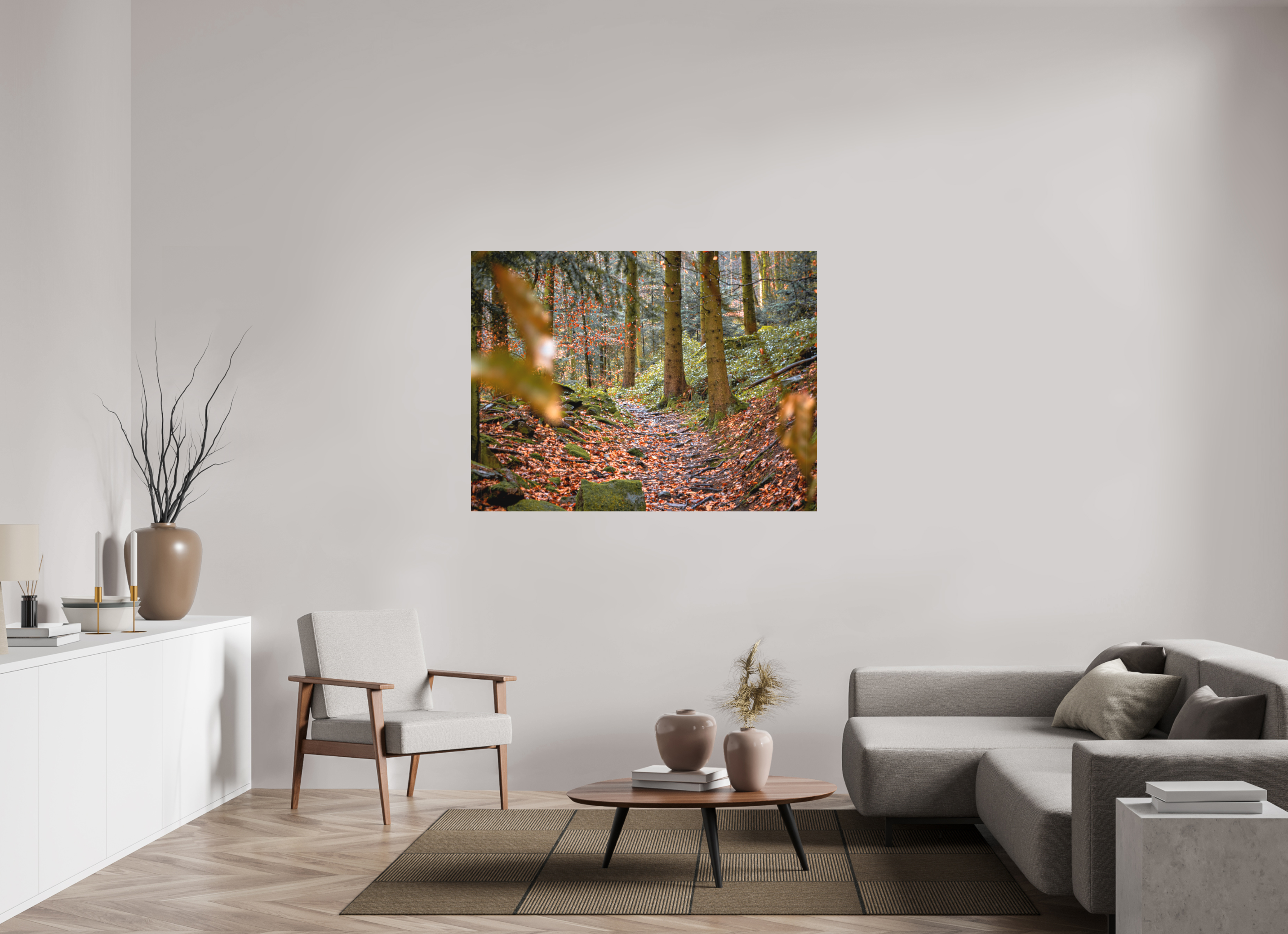 140 x 105 cm, Canvas Autumn Path – Quiet Steps Through the Woods