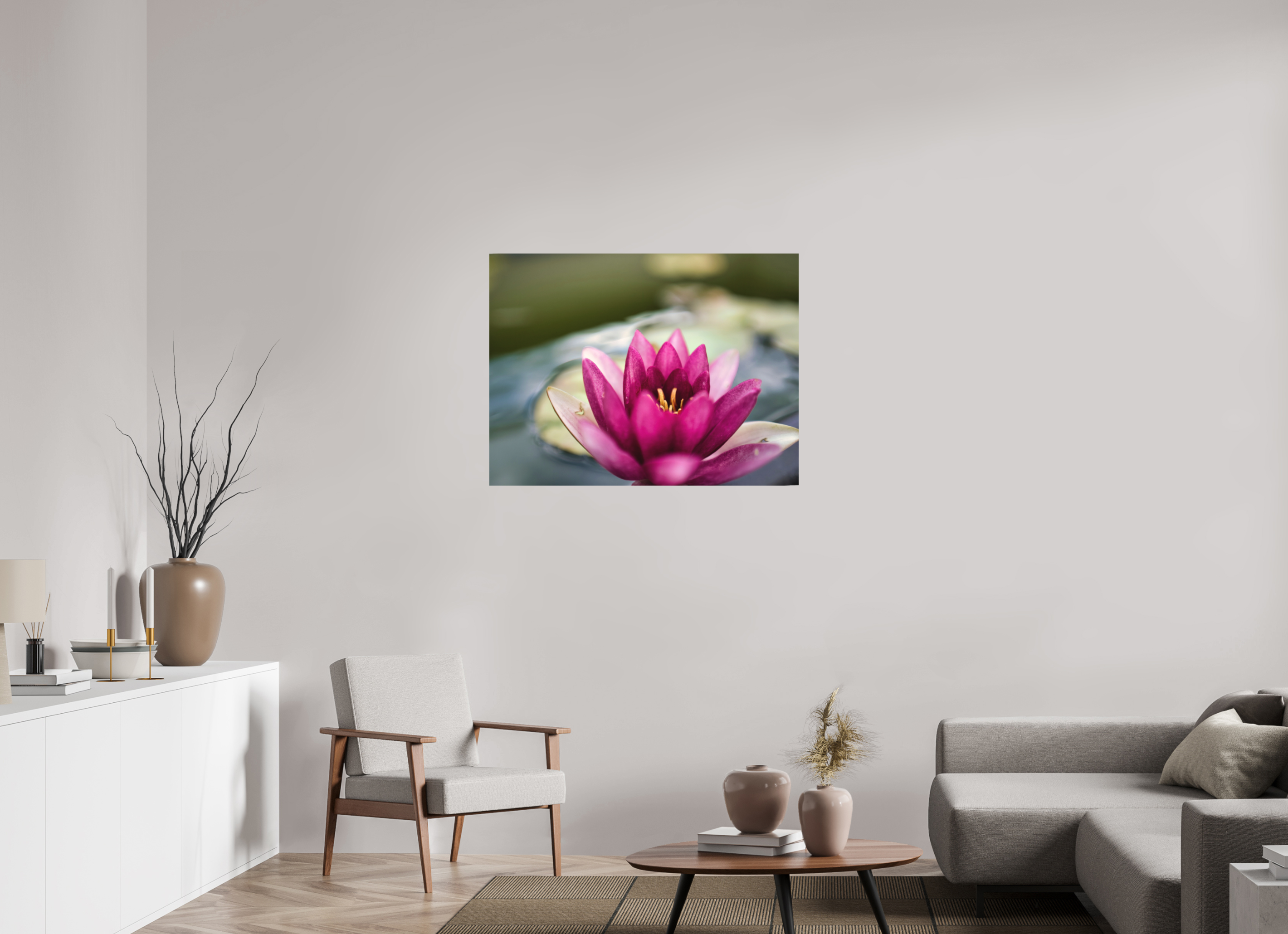 100 x 75 cm, Aluminum Dibond Water Lily Grace – Stillness in Bloom