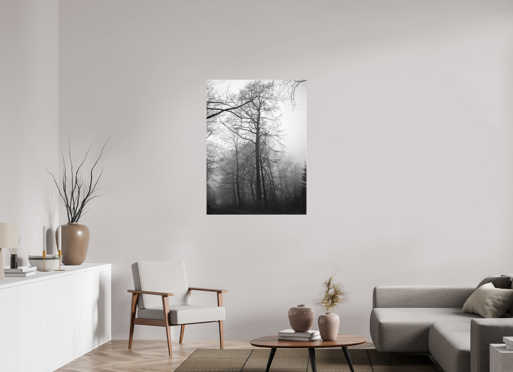 80 x 108,3 cm, Canvas Fog Lines – A Path Through Quiet Woods