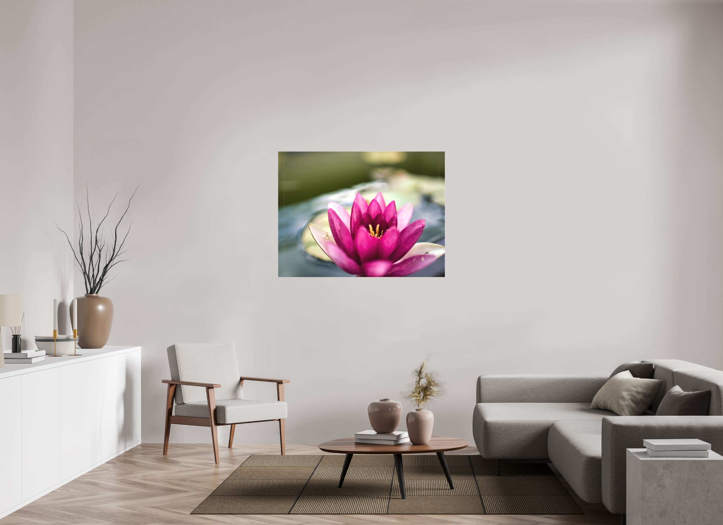 120 x 90 cm, Canvas Water Lily Grace – Stillness in Bloom