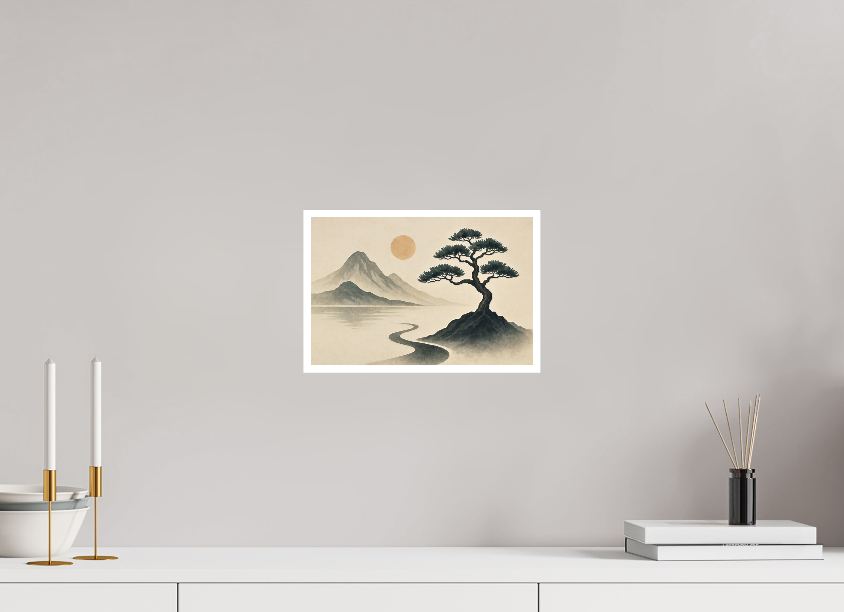 30 x 20 cm, Poster Solitary Path – Light Over Quiet Mountains