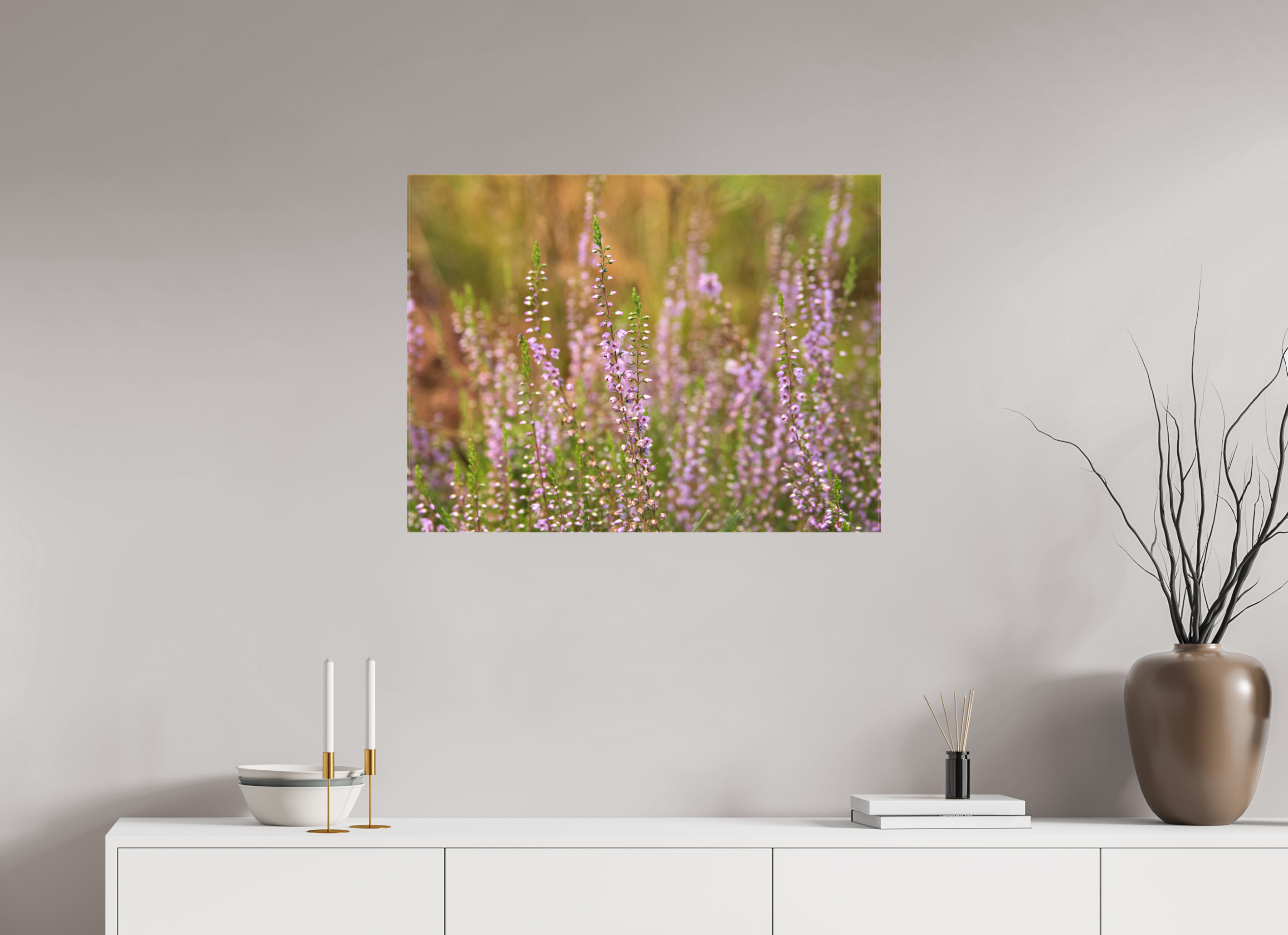80 x 60 cm, Canvas Heather Glow – Softness Across the Moor