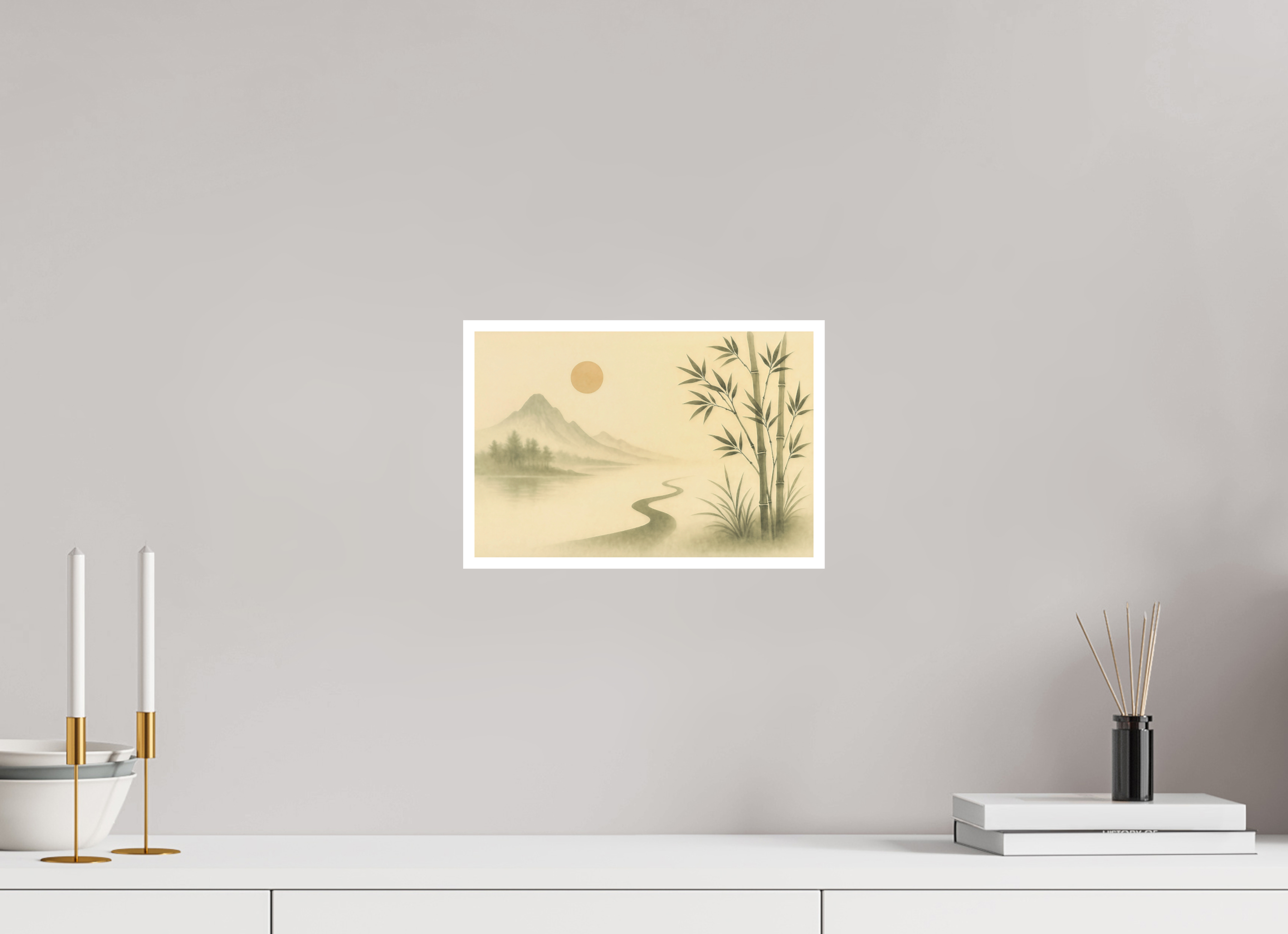 30 x 20 cm, Poster Silent River – Path Through the Mist