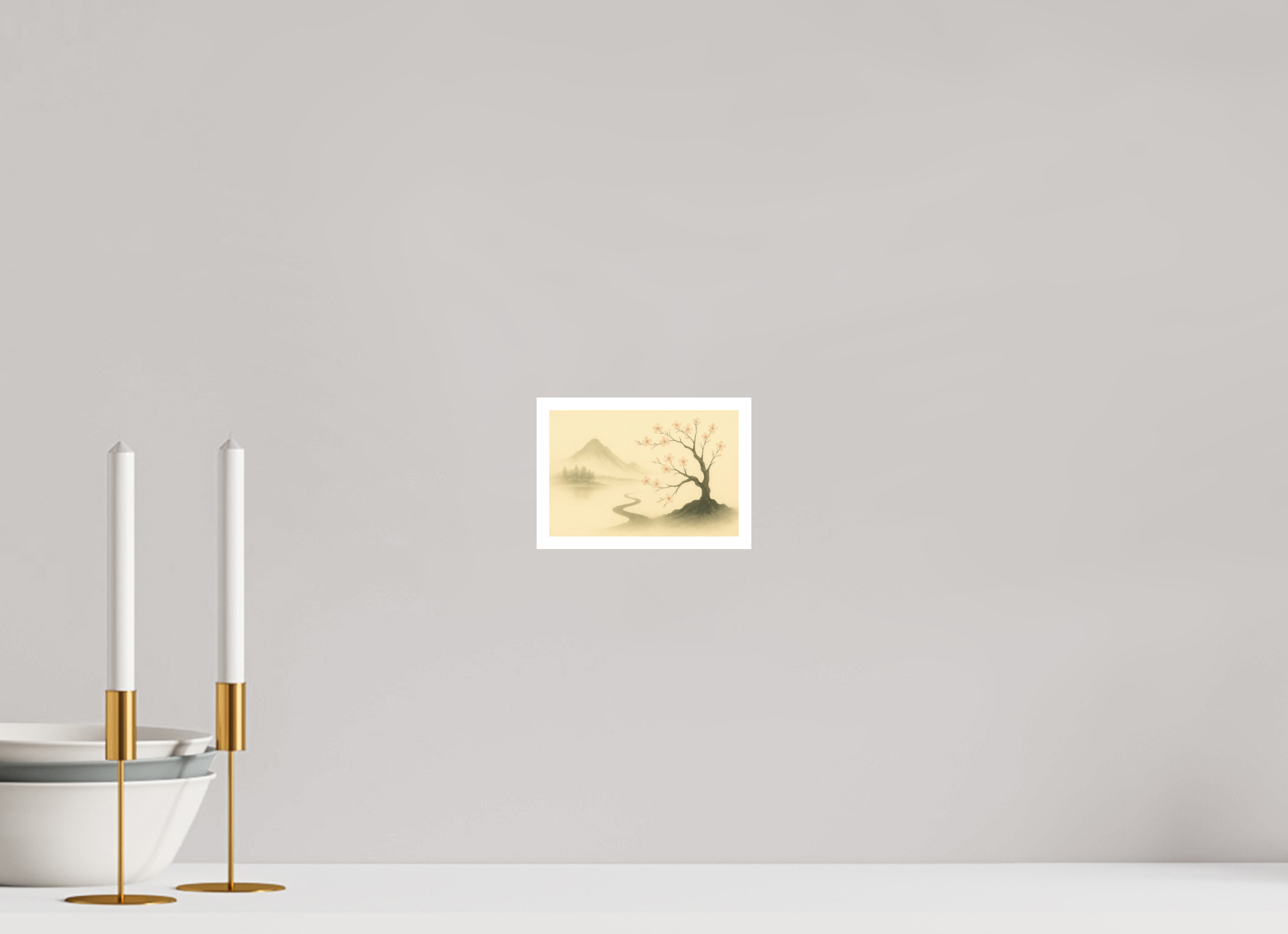 15 x 10 cm, Poster Blossom Path – Spring Light in the Mist