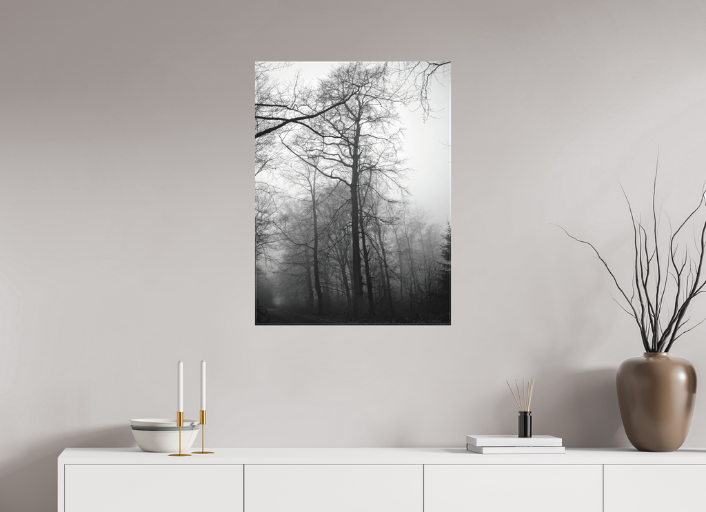 60 x 81,2 cm, Canvas Fog Lines – A Path Through Quiet Woods