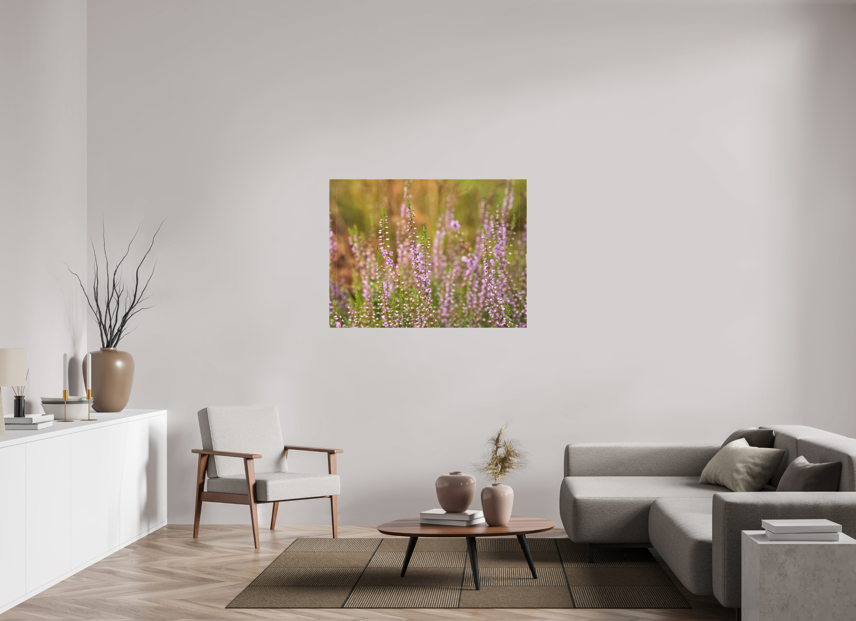 120 x 90 cm, Canvas Heather Glow – Softness Across the Moor