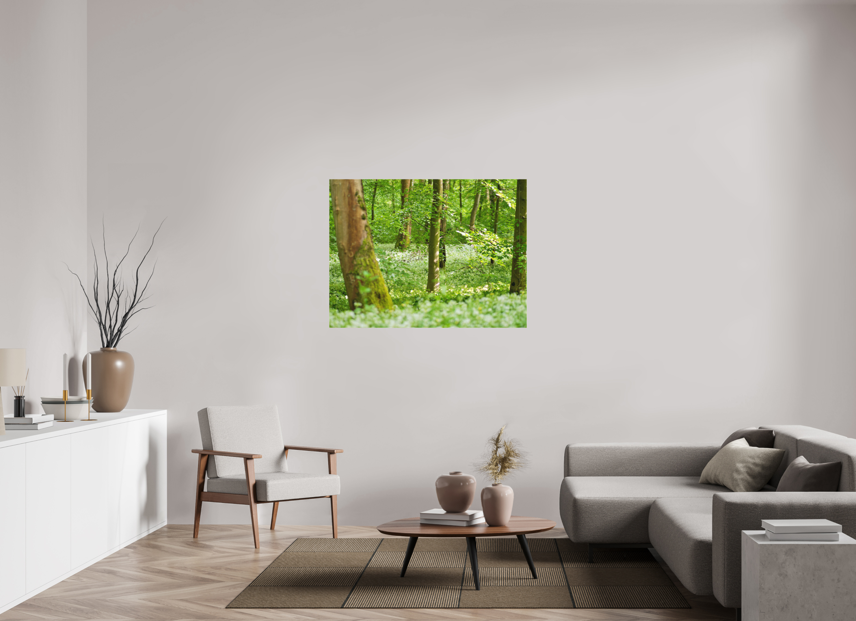 120 x 90 cm, Canvas Forest Bloom – Whispering Spring Light