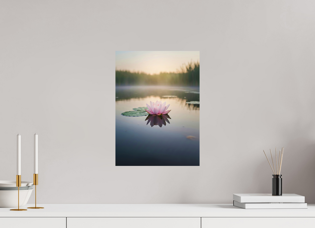 30 x 41,1 cm, Aluminum Dibond Lily Dawn – Stillness Over Quiet Waters