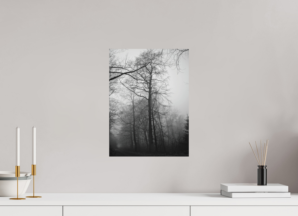 30 x 40,6 cm, Aluminum Dibond Fog Lines – A Path Through Quiet Woods