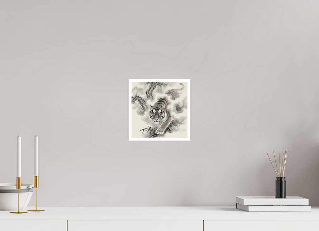 20 x 20 cm, Poster Tiger in the Mist – Silent Strength